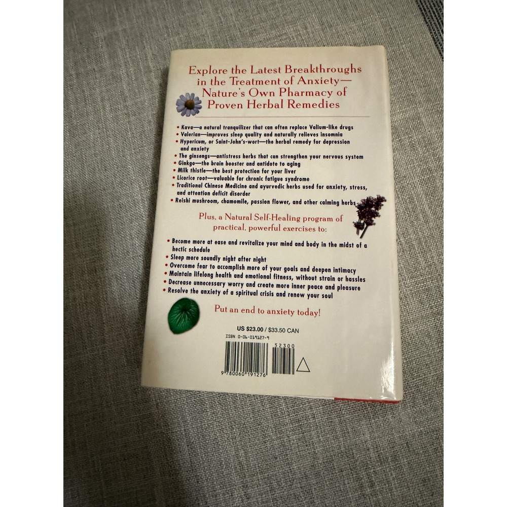 🌿 Healing Anxiety With Herbs Harold H. Bloomfield, M.D. 1st Edition HC/DJ Book - Picture 3 of 6